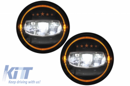 7Inch CREE LED Fari Angel Eye per Jeep Wrangler JK TJ LJ JL 97-17 5 Stars Look-image-6051843
