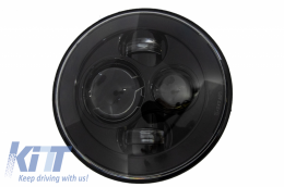 7Inch CREE LED Fari per Jeep Wrangler JK TJ LJ Defender Mercedes W463 Nero-image-6044166
