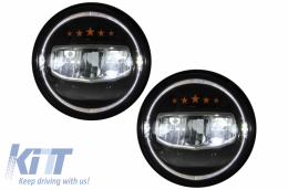 7Inch CREE LED Faros Halo DRL para Jeep Wrangler JK TJ LJ JL 97-17 5 Stars Look-image-6051839