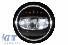 7Inch CREE LED Faros Halo DRL para Jeep Wrangler JK TJ LJ JL 97-17 5 Stars Look-image-6051840