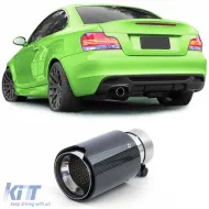 image-50-90mm exhaust tailpipe carbon with absorber for 1 Series BMW E81 E82 E87 E88 2004-2013
