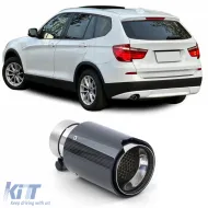 image-42-90mm exhaust tailpipe carbon with absorber for BMW X3 F25 2010-2017