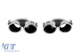 A Design chrome exhaust tips type A45 suitable for Mercedes A-Class W177 after 2018, CLA X118/C118, GLA H247 after 2019, GLE Coupe C167 after 2020, GLB X247 after 2019. - ABMEEA6011779