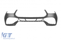 A Design Line front bumper suitable for Mercedes GLE W167, GLE Coupe C167 2018-2023, after 2024 with chrome/black diamond grille.-image-6237342