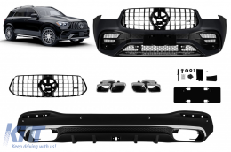A Design package type 63 suitable for Mercedes GLE SUV W167 2018-2023, after 2024 with chrome elements and chrome tips - ABBKM6027364
