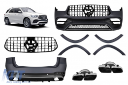 A Design package type 63 suitable for Mercedes GLE W167 SUV 2018-2023, after 2024 with chrome elements and chrome tips - ABBKM6027368