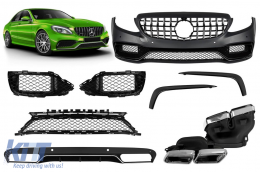 image-46-A Design package type C63 suitable for Mercedes C-Class W205 sedan, S205 estate 2013-2019 for the model with standard rear bumper