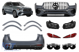 A Design package type GLE53 suitable for Mercedes GLE SUV W167 2018-2023 with rear bumper, LED headlights, and LED taillights - ABMEBK6009921