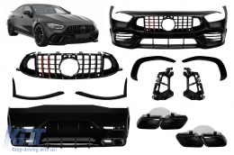 A Design package type GT63 with black lacquer grille type Brabus with red lines suitable for Mercedes A Design GT X290 4 Door Coupe after 2019 - ABMEBK6009678