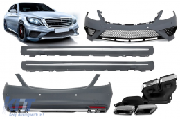 image-15-A Design package type S63 suitable for Mercedes S-Class W222 2013-2017, with side skirts for long wheelbase