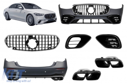 A Design package type S63 suitable for Mercedes S-Class W223 after 2020 with smoked chrome elements - ABMEBK6008287