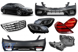 A Design package type S63 suitable for Mercedes S-Class W222 2017-2020, with headlights, taillights, grille, without side skirts - ABBKM6020585