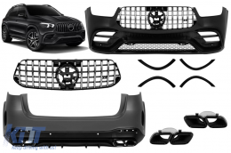 A design type 63 package suitable for Mercedes GLE W167 2019-2023, after 2024 with chrome/black GT grille and black exhaust tips - ABMEBK6007829