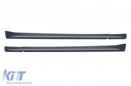 A Design type S63 side skirts suitable for Mercedes S-Class W223 long wheelbase after 2020, with smoked chrome trims - ABMESS6009823