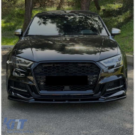 image-29-A3 8V FL Max Front Lip Piano Black Vacuum Plastic / 2017-2019