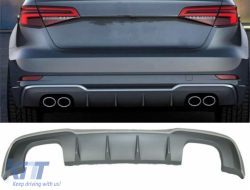image-37-A3 8V HB FL S3 Heckdiffusor Links+Rechts Doppelauslässe Dunkelgrau ABS / 2017-2019 (Standard Bmp)