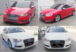 image-22-A3 8V Limousine - HB Sport Stil Frontlippe Klavier Schwarz Vakuum Kunststoff / 2012-2016