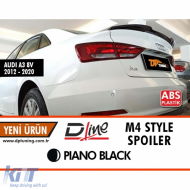 A3 8V M4 Style Rear Trunk Spoiler Piano Black ABS / 2012-2019 - DTSA6025992