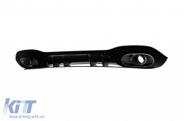 A35 type diffuser with black tips suitable for rear A Design bumper on Mercedes A-Class W177 hatchback, black lacquer, -oo--oo--image-6261151