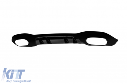 A35 type diffuser with black tips suitable for rear A Design bumper on Mercedes A-Class W177 hatchback, black lacquer, -oo--oo--image-6261160