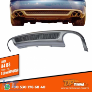 image-7-A4 B8 S Line Rear Diffuser Left+Right Double Outputs Matte Grey Surface ABS / 2008-2011 (Standart Bmp)
