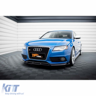 image-28-A4 B8 S4 / S-Line Max V4 Front Lip Piano Black Vacuum Plastic / 2008 - 2011