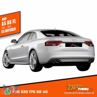 A5 B8 FL S5 Rear Diffuser Left+Right Double Outputs Matte Grey Surface ABS / 2011-2016 (Standart Bmp) - DTRBDA6026021