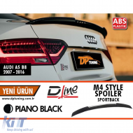 image-12-A5 B8 M4 Rear Spoiler Piano Black ABS / 2009-2016 (Sedan 5 Door)
