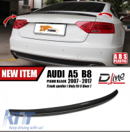 image-0-A5 B8 S5 Rear Trunk Spoiler Piano Black ABS / 2009-2016 (4 Doors)