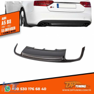 image-21-A5 B8 Sedan S5 Rear Diffuser Left+Right Double Outputs Dark Grey Surface ABS / 2007-2011 (Standart Bmp)