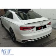 A5 B9 S5 Style Rear Trunk Spoiler Piano Black Fiberglass / 2016 - 2021 (2 Doors) - DTSA6027110