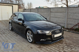 Abdeckungen Nebelscheinwerfer für AUDI A4 B8 Facelift 2012-2015 RS4 Look Schwarz & Chrom-image-6067949