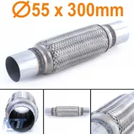 image-25-Abgaskrümmer Flexrohr Downpipe mit universellem Rohranschluss 55x300mm