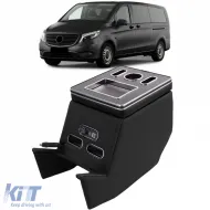 image-3-Ablagebox für die Mittelarmlehne schwarz geeignet für Mercedes V-Class W447