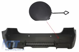 image-30-Abschlepphaken Abdeckung Stoßstange für BMW E90 04-11 Mittlerer Auspuff M3 Look