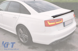 ABT type trunk spoiler suitable for Audi A6 sedan 2011-2018, unpainted-image-6227706