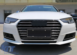 Долна решетка на Броня ACC Покрива Странични решетки подходящи за Audi A4 B9 Sedan Avant (2016-2018) RS4 Дизайн Сребърен Edition-image-6126574