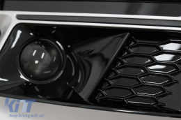 Долна решетка на Броня ACC Покрива Странични решетки подходящи за Audi A4 B9 S-Line Sedan Avant (2016-2018) RS4 Дизайн Сребърен Edition-image-6067995