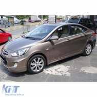 Accent Blue Trend Side Skirts Raw Surface Vacuum Plastic / 2011-2019