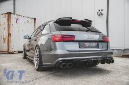 Accesorios laterales Maxton Design de fibra de vidrio adecuados para el parachoques trasero S6, S-Line en Audi A6 C7 sedán, Avant 2014-2017, sin pintar-image-6140469