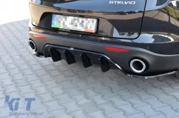 Additif pour diffuseur de pare-chocs arrière Maxton Design adapté pour Alfa Romeo Stelvio après 2016, laqué noir-image-6132190