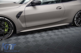 Additifs Maxton Design version 3 adaptés pour jupes latérales de type CSL pour BMW M4 G82 après 2021, laqué noir-image-6236171