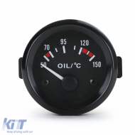 Additional instrument oil temperature analog black with holder youngtimer retro - ODGAR6013072