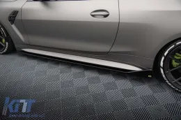 Additivi Maxton Design versione 3 adatti per minigonne laterali tipo CSL per BMW M4 G82 dopo il 2021, laccato nero-image-6236169
