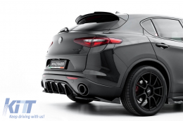 Additivo per diffusore del paraurti posteriore Maxton Design adatto per Alfa Romeo Stelvio dopo il 2016, verniciato di nero-image-6132189
