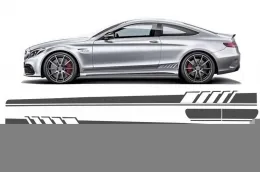 image-79-Adesivo Laterali Vinile Buio Grigio per Mercedes Classe C C205 A205 14+ C63 Look