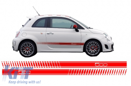 image-0-Adhesivo Lateral Adhesivo Vinilo Rojo para FIAT 500 2007+