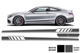image-4-Adhesivos laterales Vinilo Oscuro Gris para Mercedes C C205 A205 2014+ C63 Look