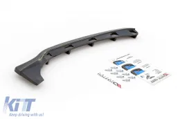 Aditivo Maxton Design para difusor con aletas verticales, adecuado para el parachoques trasero M Technik en BMW 3 Series E46 Coupe 1999-2003, lacado en negro-image-6143425