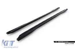 Aditivos Maxton Design versión 1 adecuados para faldones laterales tipo S-line para Audi A6 S-line C9 Avant después de 2025, lacado en negro-image-6235642